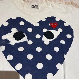 Comme des Garcons Play men’s Cream Short Sleeve Tee